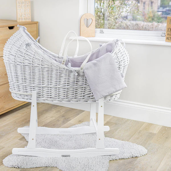 Clair De Lune - Standard Rocking Moses Basket Stand - White
