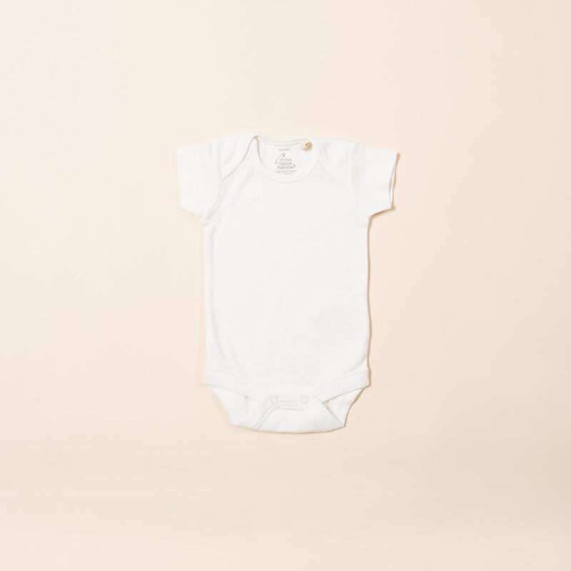 Little Green Radicals 3-Pack Natural Short Sleeve Baby Body - Cream