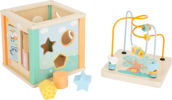 Small Foot -  Wooden Motor Skills 5 in 1 Activity Cube "Pastel" Toy