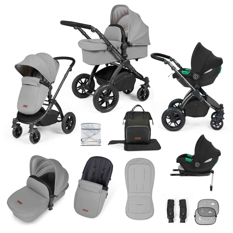 Stomp Luxe 12 Piece Travel System with i-Size Stratus Car Seat & ISOFIX Base