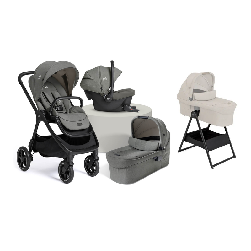 Joie Finiti Flex Travel Ready Bundle with carrycot stand - Evergreen