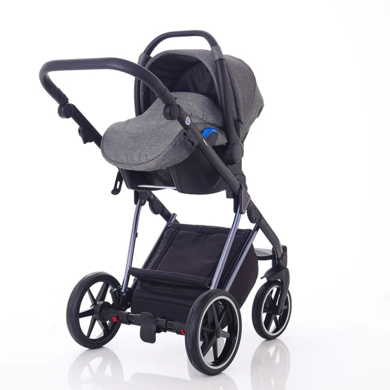 Mee-go Milano Plus - Travel System with matching Car Seat & Isofix Base - Cloud