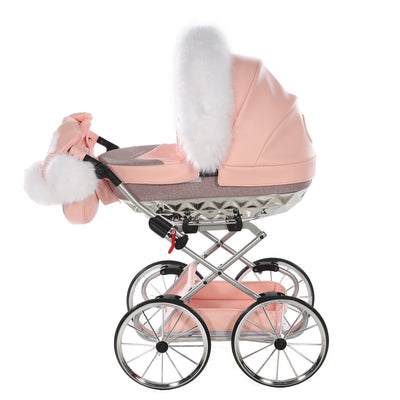 JUNAMA HANDCRAFT GLITTER PINK DOLL'S PRAM