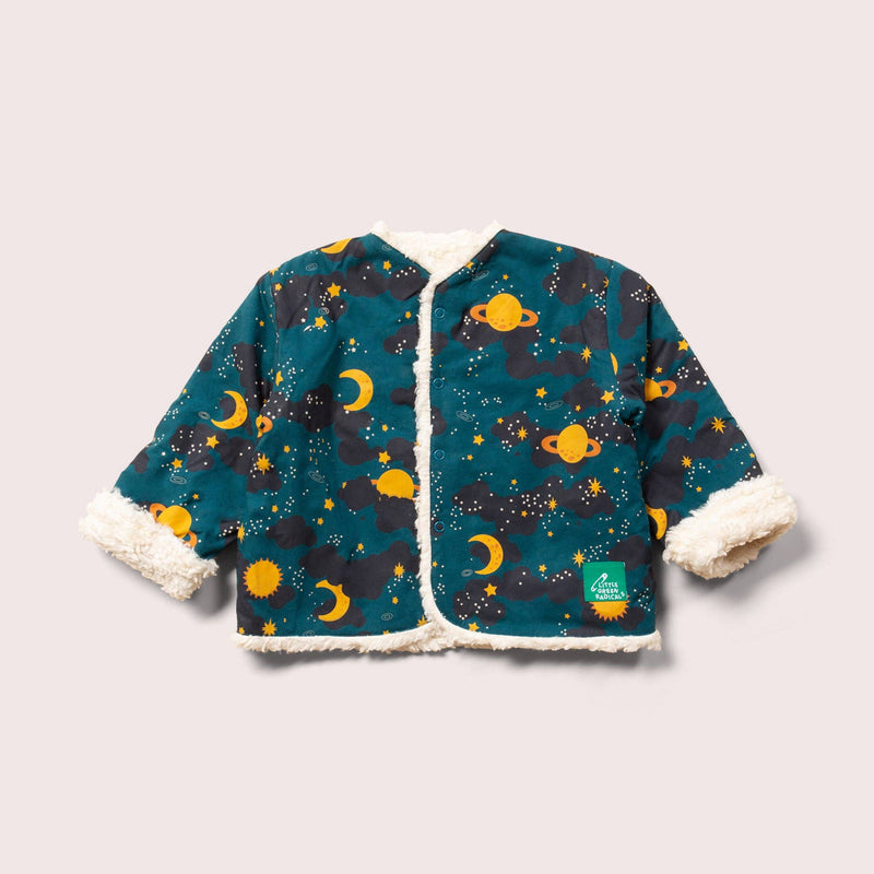 Little Green Radicals - Saturn Nights Collarless Reversible Cosy Jacket