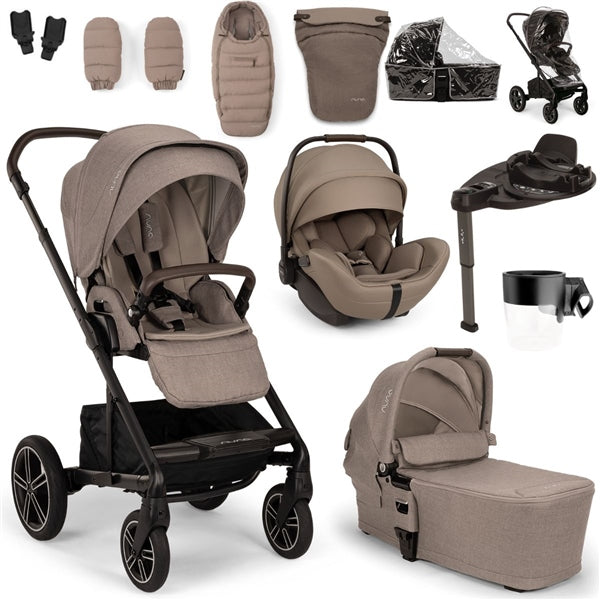 Nuna MIXX Next + ARRA Flex Travel System + Luxury Accessories Bundle - Cedar