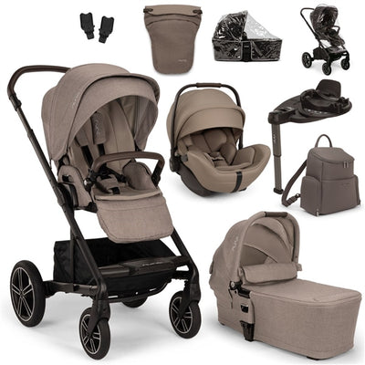 Nuna MIXX Next + ARRA Flex Travel System + Luxury Accessories Bundle - Cedar