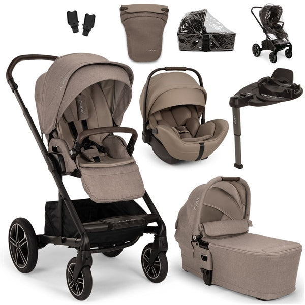 Nuna MIXX Next + ARRA Flex Travel System + Luxury Accessories Bundle - Cedar
