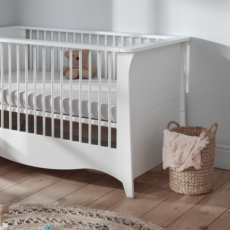 CuddleCo - Clara 2 Piece Nursery Furniture Set (Cot Bed & Dresser) - White