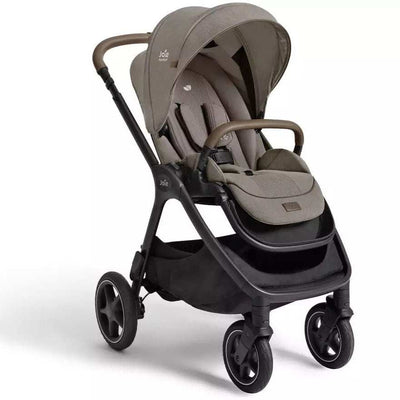 Joie Finiti Flex multi-functional pram with adjustable seating and durable puncture-proof tires in maple color