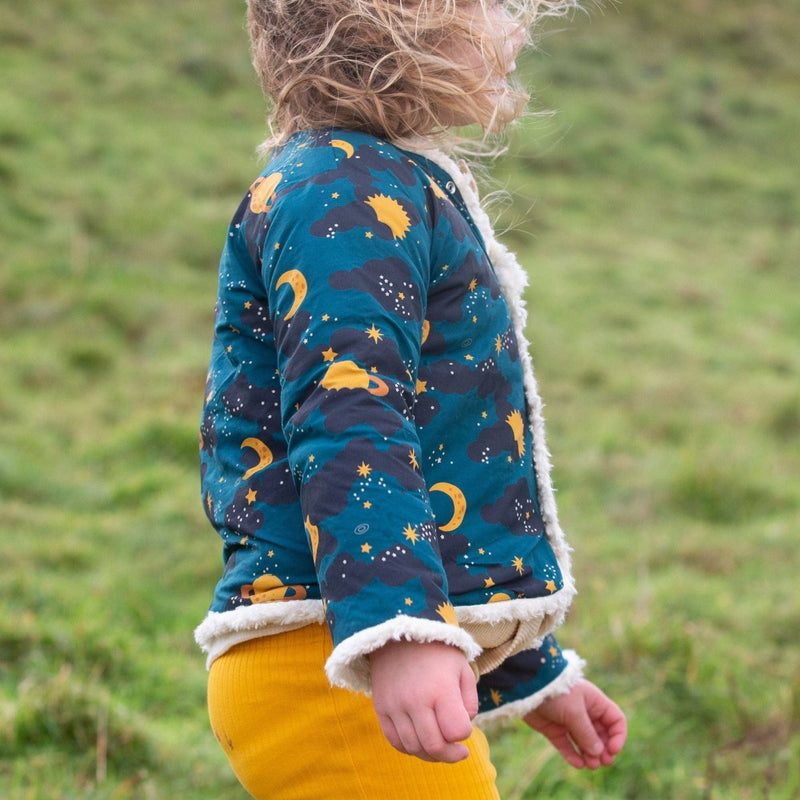 Little Green Radicals - Saturn Nights Collarless Reversible Cosy Jacket