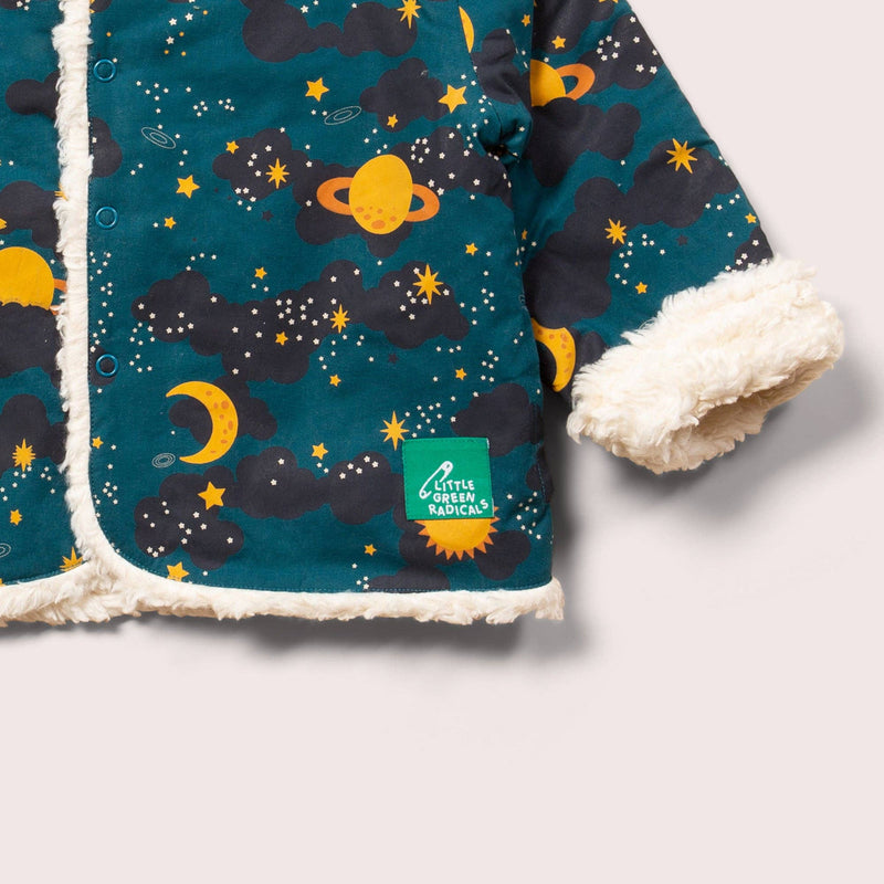 Little Green Radicals - Saturn Nights Collarless Reversible Cosy Jacket