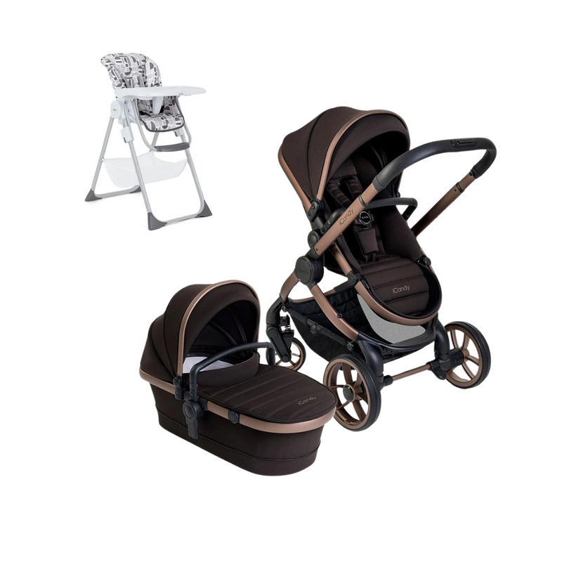 iCandy Peach 7 Pushchair and Carrycot - Pecan + Free Highchair