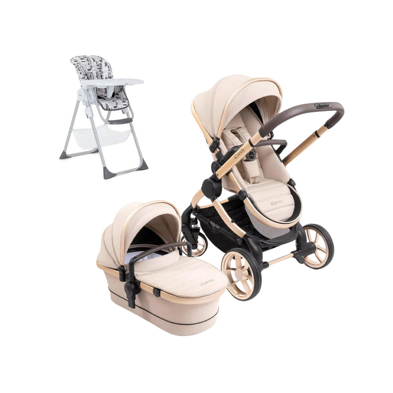 iCandy Peach 7 Pushchair & Carrycot - Biscotti + Free Highchair
