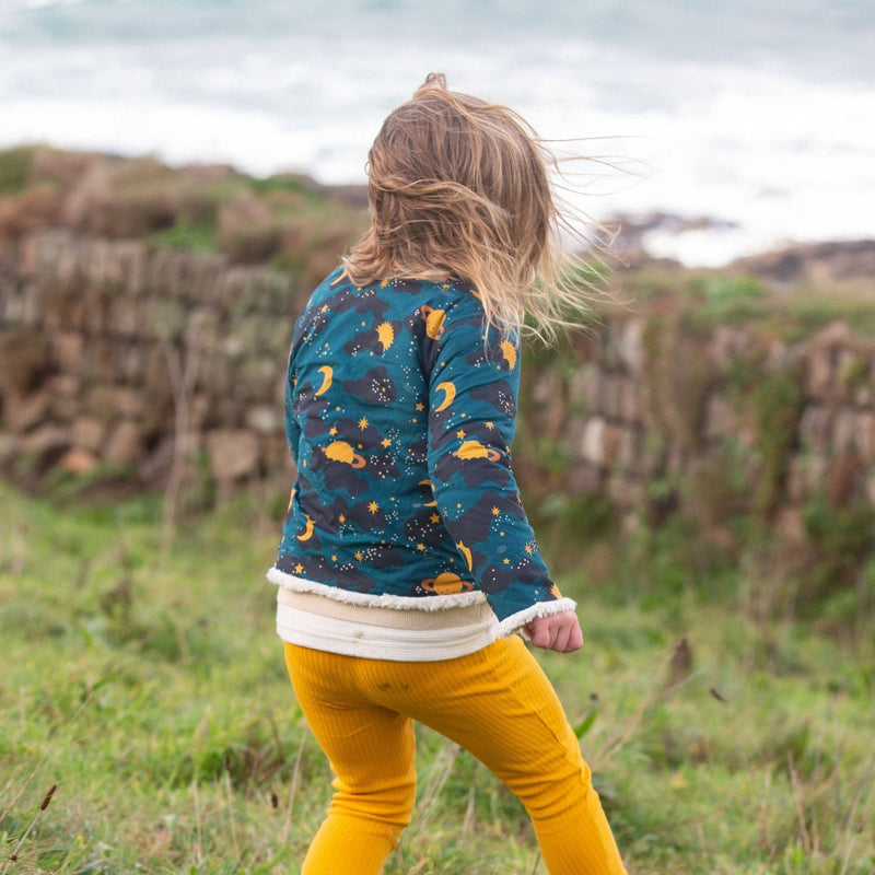Little Green Radicals - Saturn Nights Collarless Reversible Cosy Jacket
