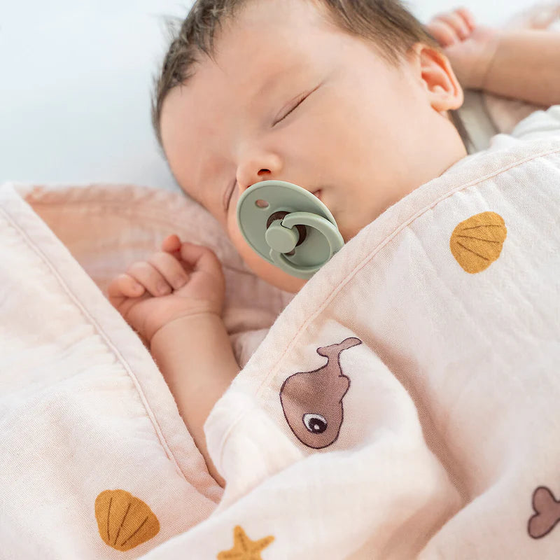 Done By Deer - Cozy - Baby Blanket - 1.0 Tog Organic Cotton - Wally - Powder/ Pink