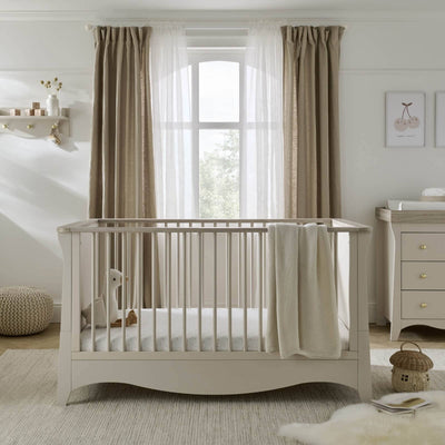 CuddleCo - Clara 2 Piece set 3 Drawer & Cot Bed Nursery Furniture Set - Cashmere & Ash
