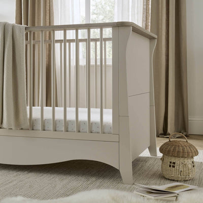 CuddleCo - Clara 2 Piece set 3 Drawer & Cot Bed Nursery Furniture Set - Cashmere & Ash