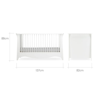 CuddleCo - Clara 3 Piece Nursery Furniture Set (Cot Bed, Dresser & Wardrobe) - White