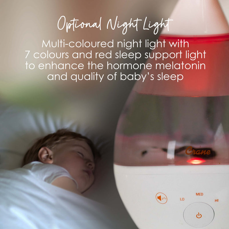 Crane Drop 2.0 4-in-1 Humidifier With Sound Machine and Night Light