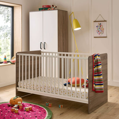 CuddleCo - Enzo 2 Piece Nursery Furniture Set - Truffle Oak & White