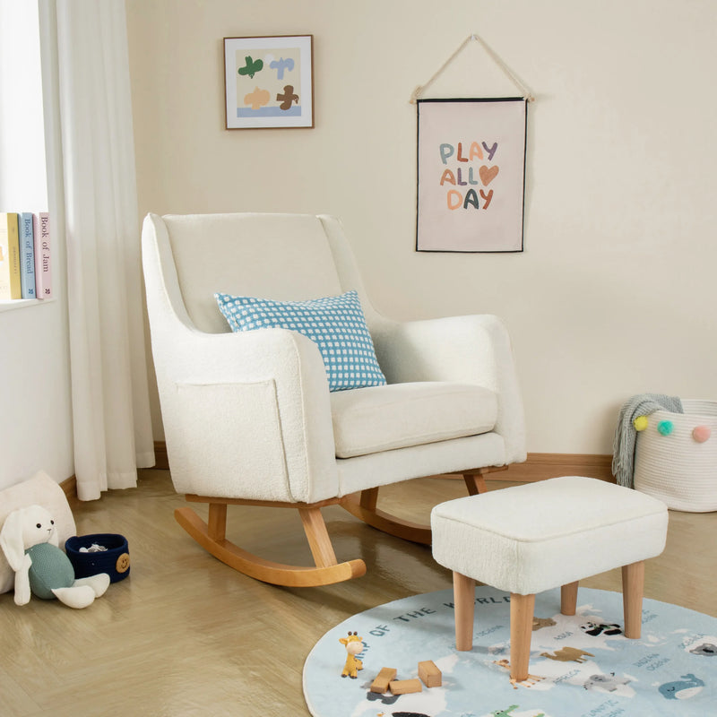 Babymore - Ida Nursing Chair with Footstool – Bouclé