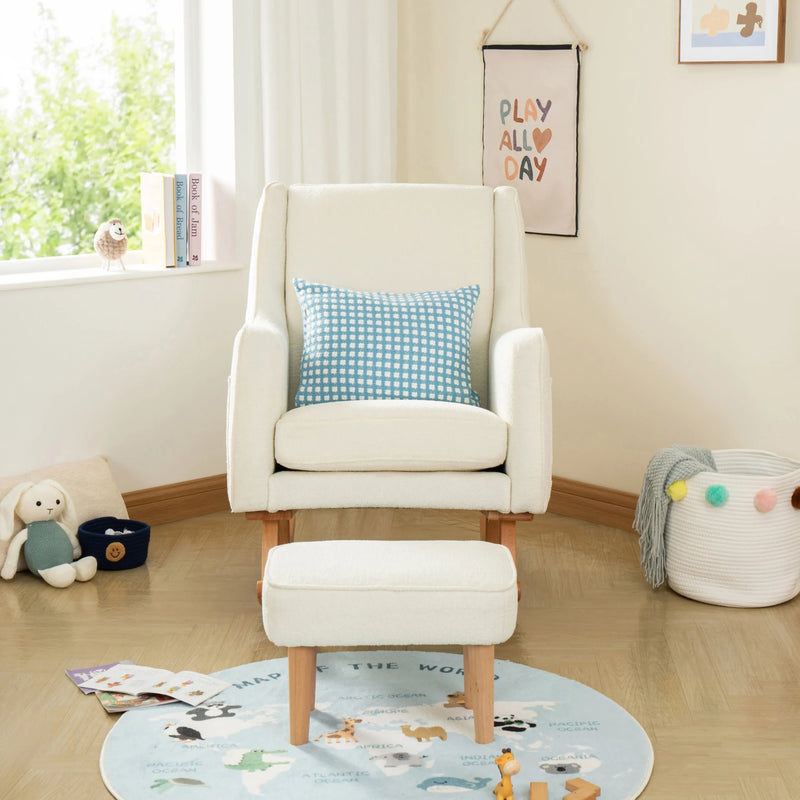 Babymore - Ida Nursing Chair with Footstool – Bouclé