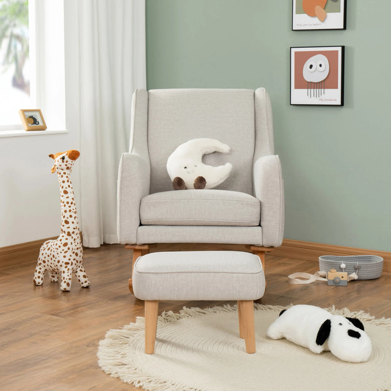 Babymore - Ida Nursing Chair with Footstool – Cashmere