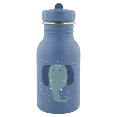 Trixie 350ml stainless steel water bottle with blue elephant design for kids, leakproof and durable alternative to plastic bottles