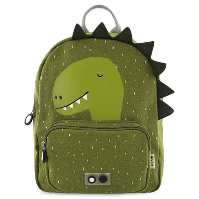 green kids backpack with dinosaur print and padded adjustable straps Backpack - Mr. Dino