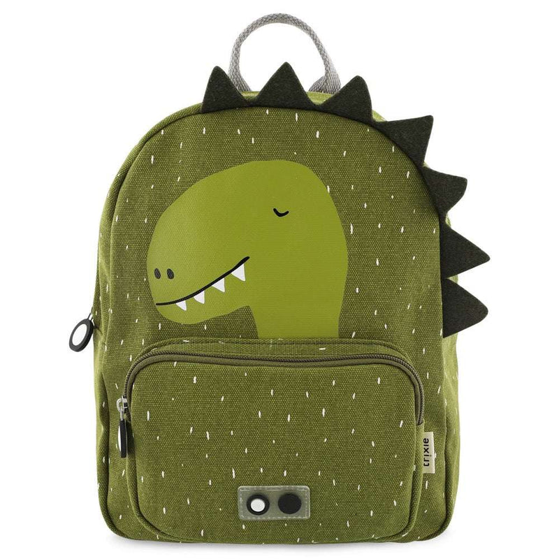 green kids backpack with dinosaur print and padded adjustable straps Backpack - Mr. Dino