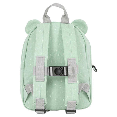 Backpack - Mr. Polar Bear children's green backpack with adjustable padded straps and chest buckle