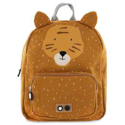 Children's backpack Mr. Tiger design with adjustable padded straps and water repellent cotton material