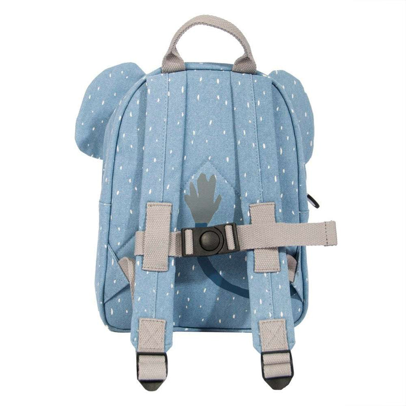 Backpack Mrs. Elephant kids blue cotton adjustable padded straps water repellent with name tag
