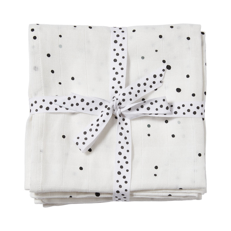 Done By Deer - Wrap - Large Swaddle Muslin 2-pack - Dreamy Dots - White