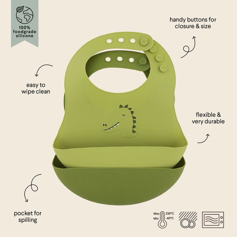 Trixie - Silicone bib 2-pack - Mr. Dino