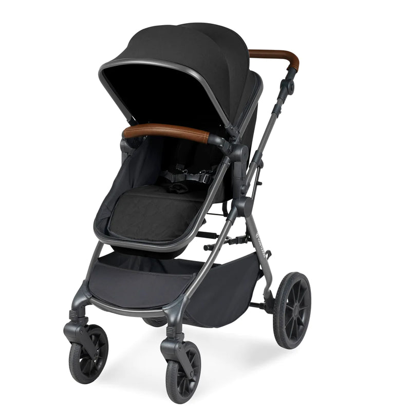 Ickle Bubba - Cosmo All in One i-Size Travel System with ISOFIX Base - Black/Tan