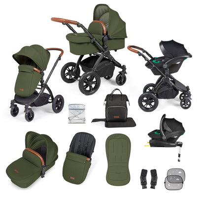 Stomp Luxe 12 Piece Travel System with i-Size Stratus Car Seat & ISOFIX Base