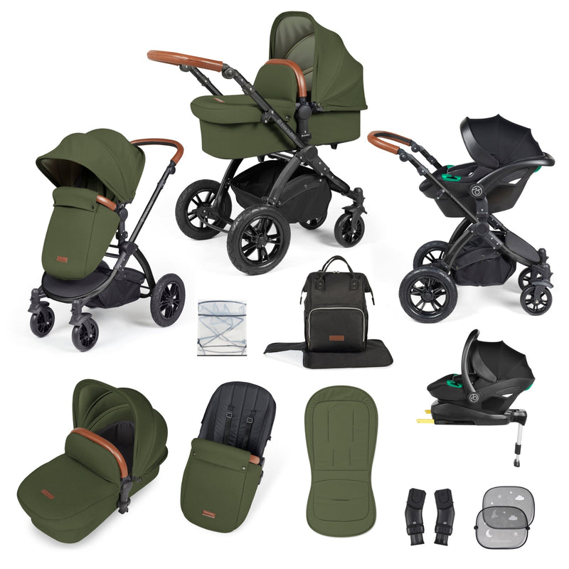 Stomp Luxe 12 Piece Travel System with i-Size Stratus Car Seat & ISOFIX Base