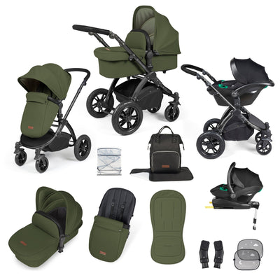 Stomp Luxe 12 Piece Travel System with i-Size Stratus Car Seat & ISOFIX Base