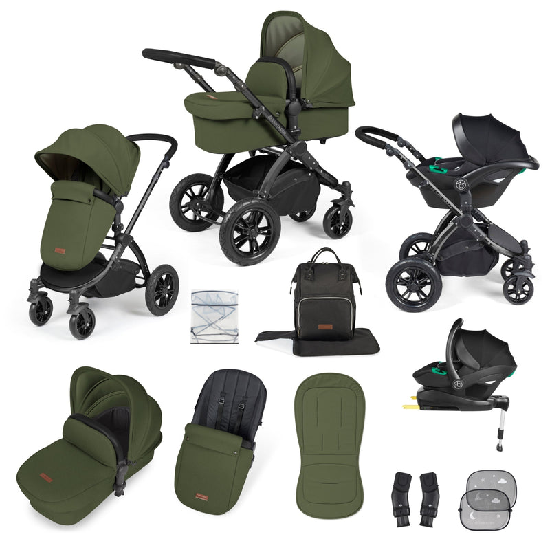 Stomp Luxe 12 Piece Travel System with i-Size Stratus Car Seat & ISOFIX Base