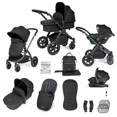 Stomp Luxe 12 Piece Travel System with i-Size Stratus Car Seat & ISOFIX Base