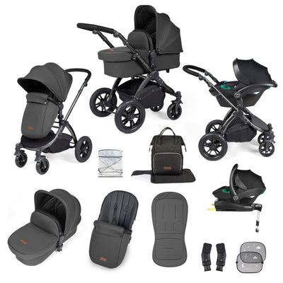 Stomp Luxe 12 Piece Travel System with i-Size Stratus Car Seat & ISOFIX Base