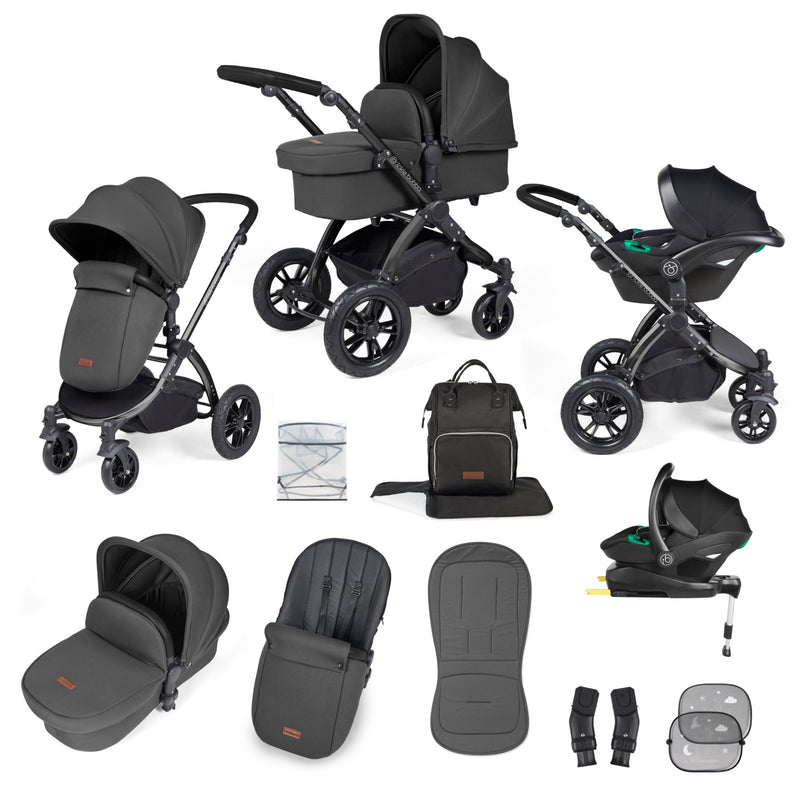 Stomp Luxe 12 Piece Travel System with i-Size Stratus Car Seat & ISOFIX Base