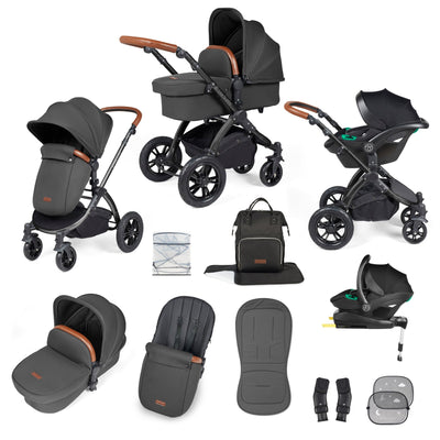 Stomp Luxe 12 Piece Travel System with i-Size Stratus Car Seat & ISOFIX Base