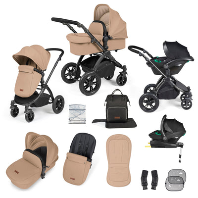 Stomp Luxe 12 Piece Travel System with i-Size Stratus Car Seat & ISOFIX Base