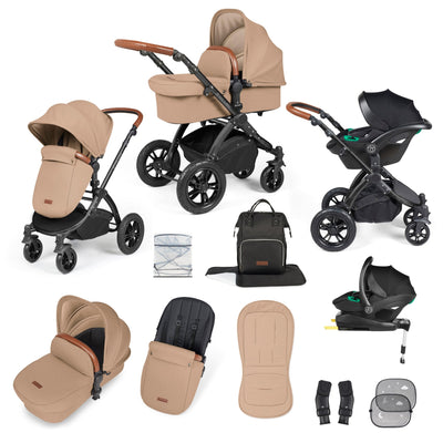 Stomp Luxe 12 Piece Travel System with i-Size Stratus Car Seat & ISOFIX Base