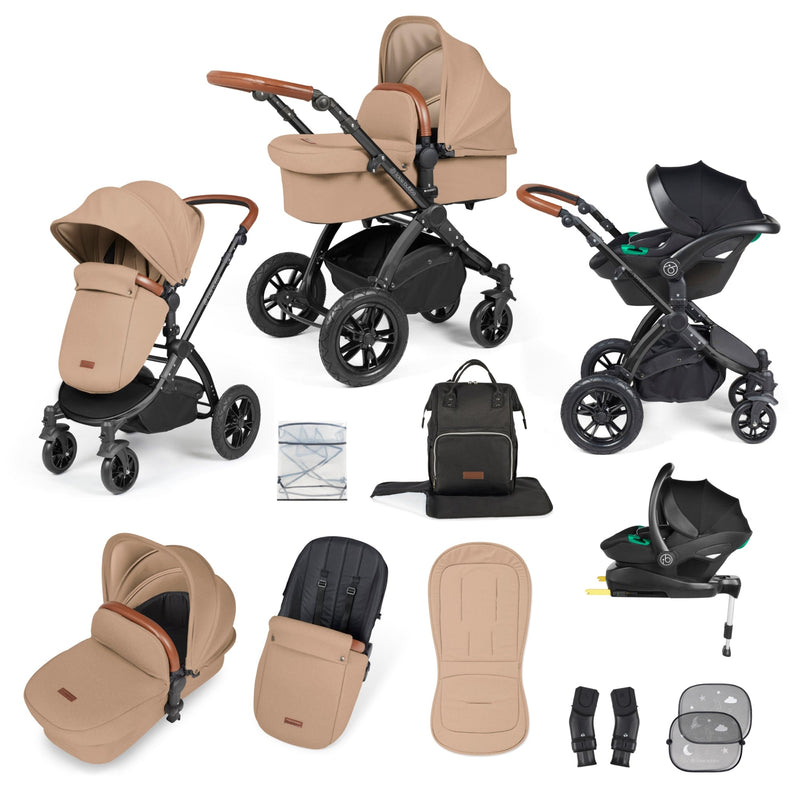 Stomp Luxe 12 Piece Travel System with i-Size Stratus Car Seat & ISOFIX Base
