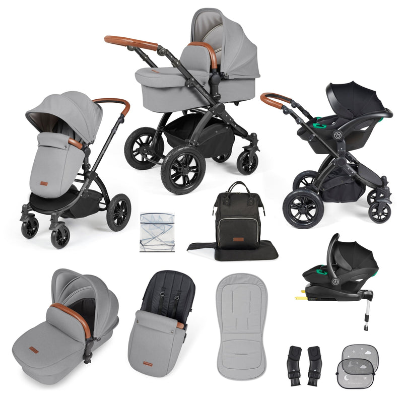 Stomp Luxe 12 Piece Travel System with i-Size Stratus Car Seat & ISOFIX Base