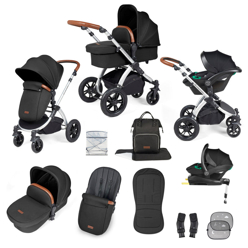 Stomp Luxe 12 Piece Travel System with i-Size Stratus Car Seat & ISOFIX Base