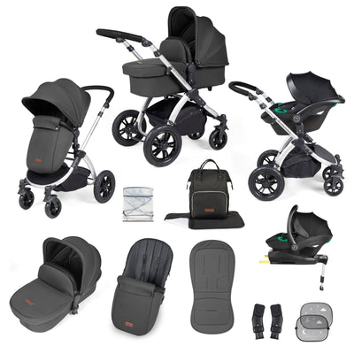 Stomp Luxe 12 Piece Travel System with i-Size Stratus Car Seat & ISOFIX Base